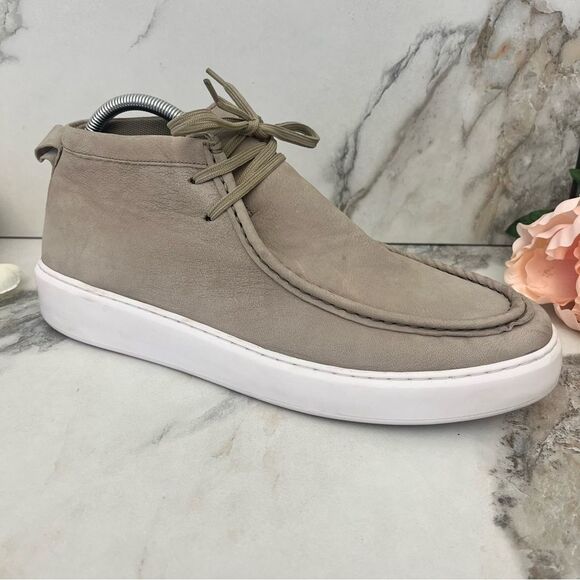 STEVE MADDEN Willis High-Top Chukka Sneaker in Taupe Leather Size 12 - Picture 3 of 15